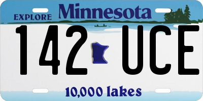 MN license plate 142UCE