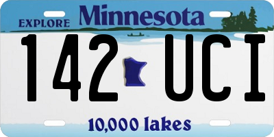 MN license plate 142UCI