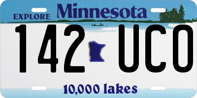 MN license plate 142UCO