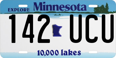 MN license plate 142UCU