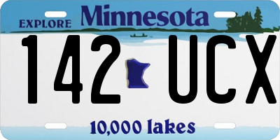 MN license plate 142UCX