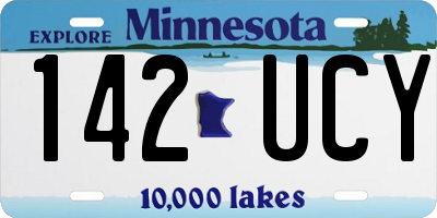 MN license plate 142UCY