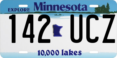 MN license plate 142UCZ