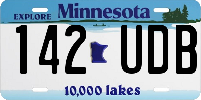 MN license plate 142UDB