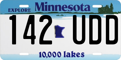 MN license plate 142UDD