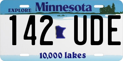 MN license plate 142UDE