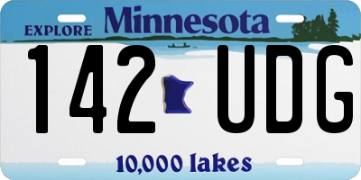 MN license plate 142UDG