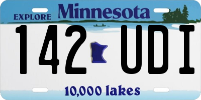 MN license plate 142UDI