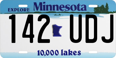 MN license plate 142UDJ