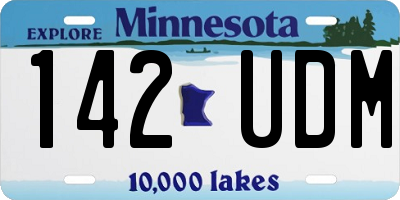 MN license plate 142UDM