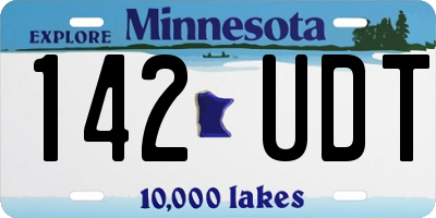 MN license plate 142UDT