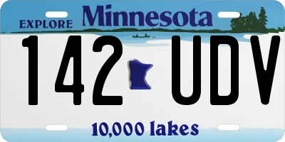 MN license plate 142UDV