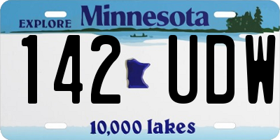 MN license plate 142UDW