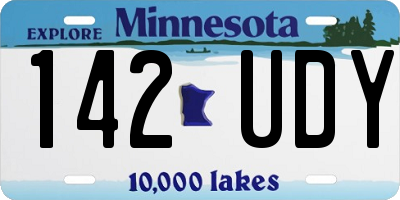 MN license plate 142UDY