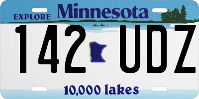 MN license plate 142UDZ