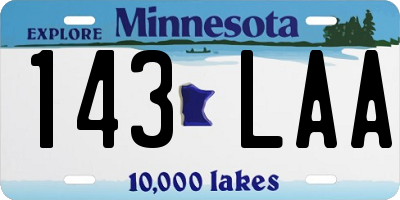 MN license plate 143LAA