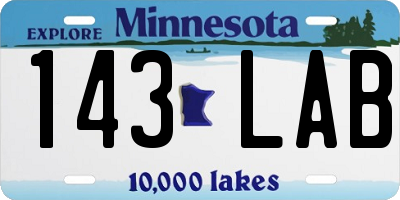 MN license plate 143LAB