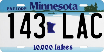 MN license plate 143LAC