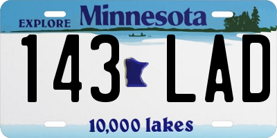 MN license plate 143LAD