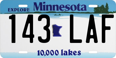 MN license plate 143LAF