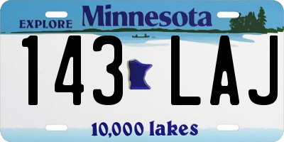 MN license plate 143LAJ