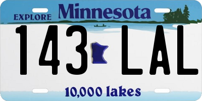 MN license plate 143LAL