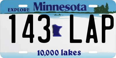 MN license plate 143LAP