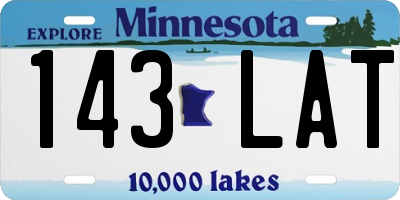 MN license plate 143LAT
