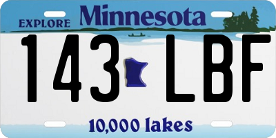 MN license plate 143LBF