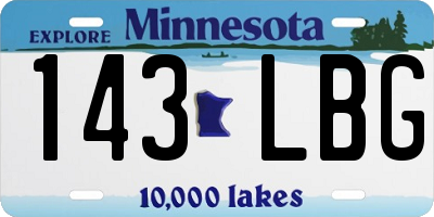 MN license plate 143LBG