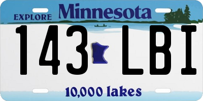 MN license plate 143LBI