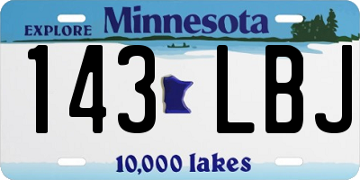 MN license plate 143LBJ