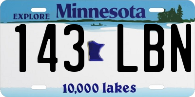 MN license plate 143LBN