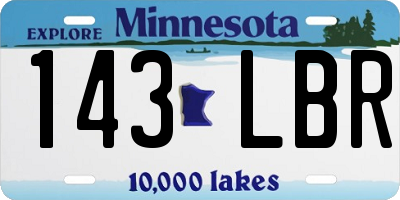 MN license plate 143LBR