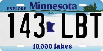 MN license plate 143LBT
