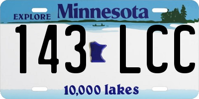 MN license plate 143LCC