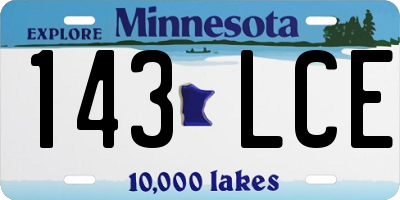 MN license plate 143LCE