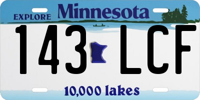 MN license plate 143LCF