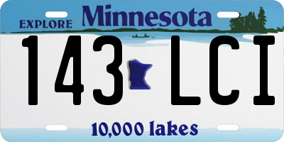 MN license plate 143LCI