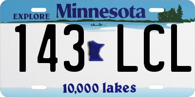 MN license plate 143LCL