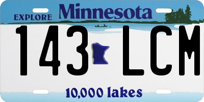 MN license plate 143LCM