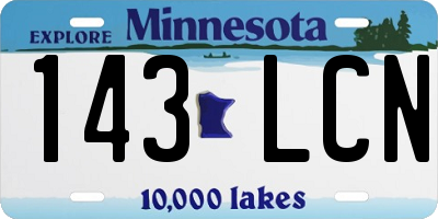 MN license plate 143LCN