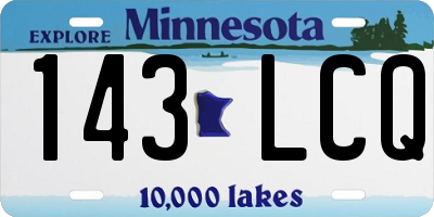 MN license plate 143LCQ