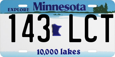 MN license plate 143LCT