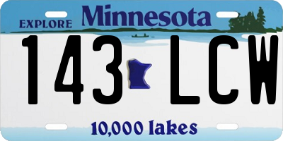 MN license plate 143LCW