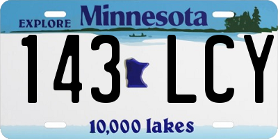 MN license plate 143LCY