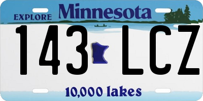 MN license plate 143LCZ