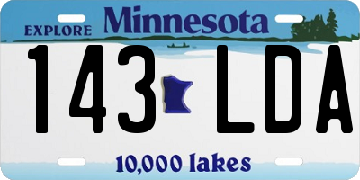 MN license plate 143LDA