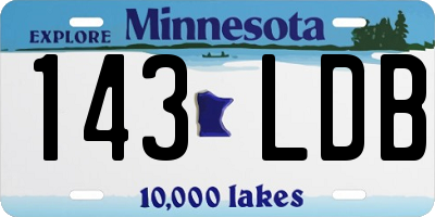 MN license plate 143LDB