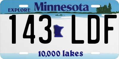 MN license plate 143LDF